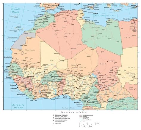 West Africa Political Map - Time Zones Map