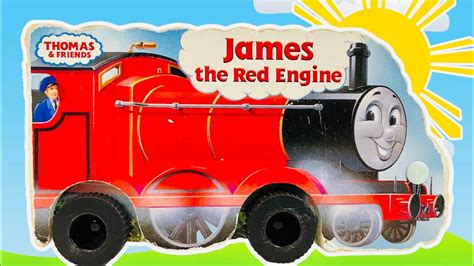 Reading Aloud Learning for Kids JAMES The Red Engine Train Shaped Board Book - YouTube