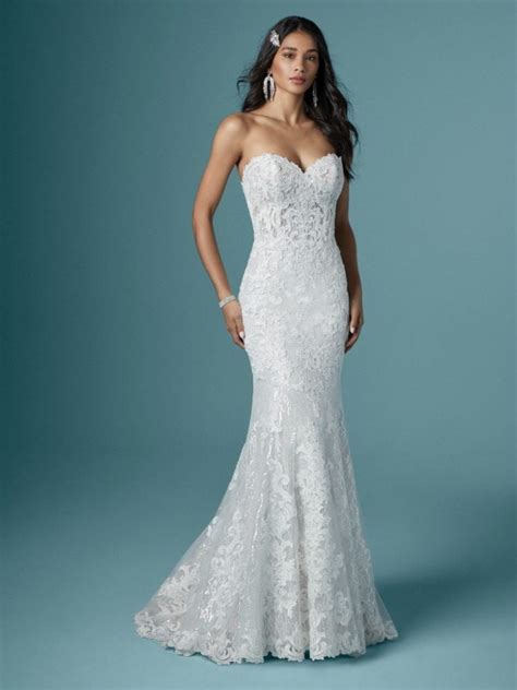 Strapless Sweetheart Neckline Sparkling Mermaid Wedding Dress ...