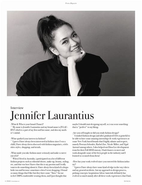 Promo Magazine Interview — JVLAURNT