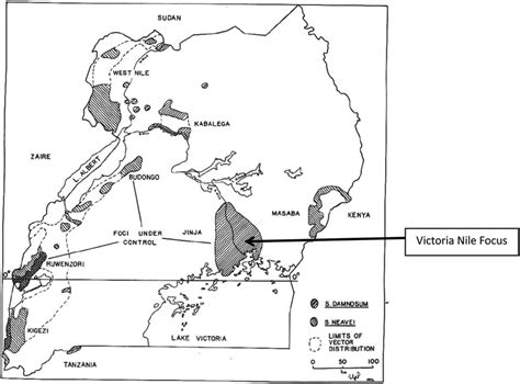 Map showing the Victoria Nile focus between Lake Victoria and Lake... | Download Scientific Diagram