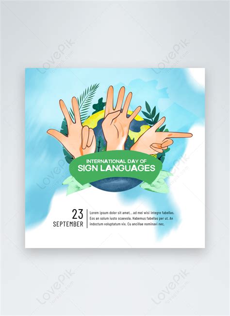 International sign language day green publicity template image_picture free download 466339373 ...