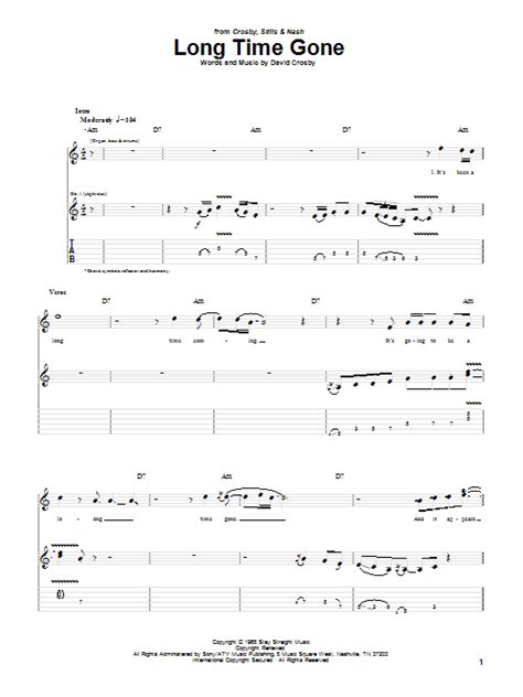 Long Time Gone by Crosby, Stills & Nash - Guitar Tab - Guitar Instructor