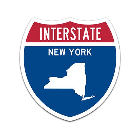 New York Interstate Highway Sign Sticker Decal NY USA Freeway Traffic ...