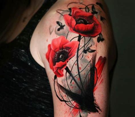 Wild Poppy Flowers tattoo by Michael Taguet | Post 20054 | Red poppy tattoo, Red tattoos ...