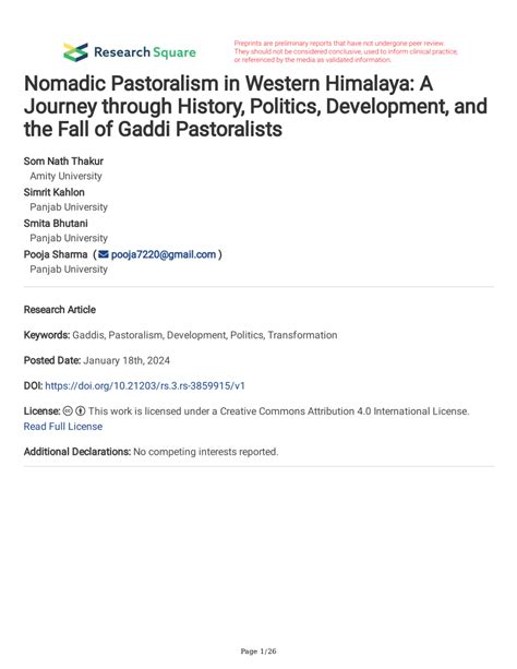 (PDF) Nomadic Pastoralism in Western Himalaya: A Journey through History, Politics, Development ...