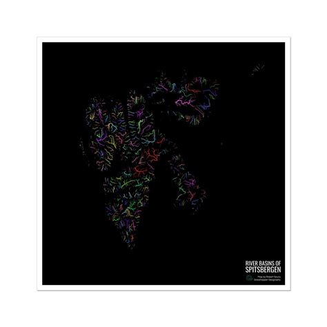 CUSTOM Spitsbergen river map Photo Art Print – Grasshopper Geography