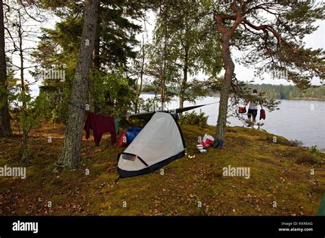 Wild camping, Lelång Lake, Dalsland, Sweden Stock Photo - Alamy