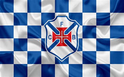 CF Os Belenenses logo, creative art, blue white checkered flag, Portuguese football club, HD ...