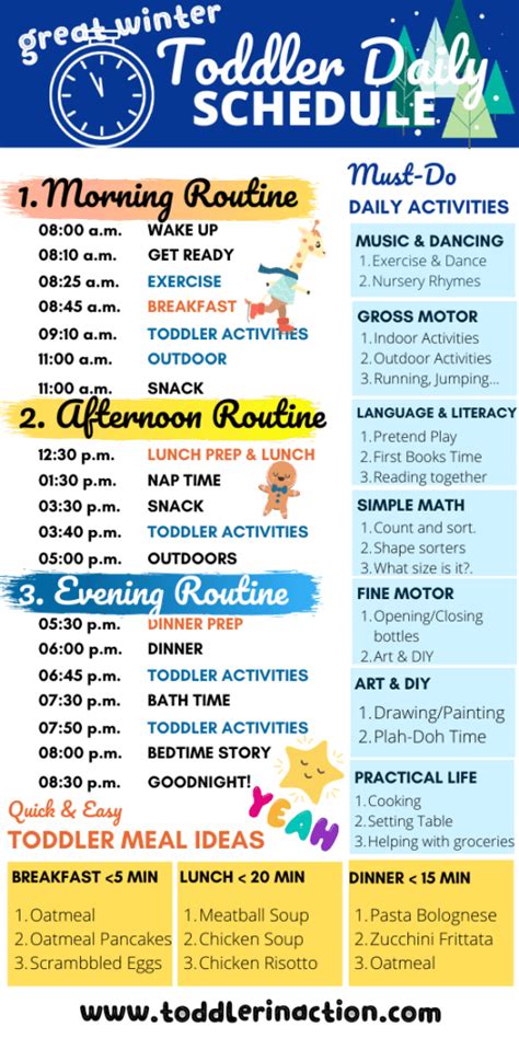 SIMPLE DAILY TODDLER SCHEDULE FOR THE WINTERTIME - Toddler in Action