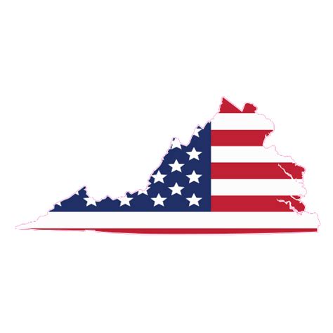 Virginia American Flag State Shaped Sticker - U.S. Custom Stickers