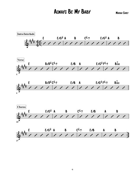 Mariah Carey - Always Be My Baby (Chords Lead Sheet)