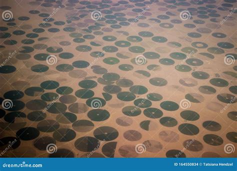 Circular Fields are a Popular Form of Irrigation and Land Use in Deserts Stock Photo - Image of ...