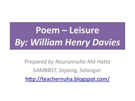 Poem leisure