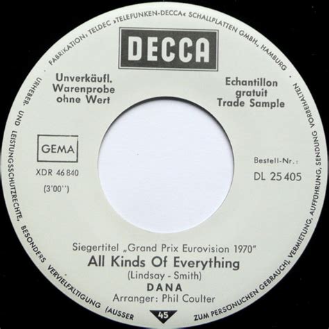 Dana - All Kinds Of Everything (1970, Vinyl) | Discogs