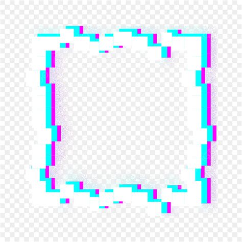 Cool Square Glitch Border Frame, Cool Drawing, Border Drawing, Square ...