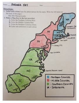 13 Colonies Map Project (8.5x11) by Alexis Forgit | TPT