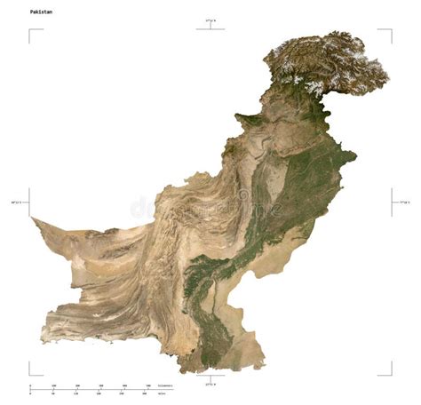 Pakistan Shape on White. Low-res Satellite Stock Illustration ...