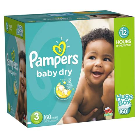 Pampers Baby Dry Diapers Size 3, 160 Diapers - Walmart.com - Walmart.com