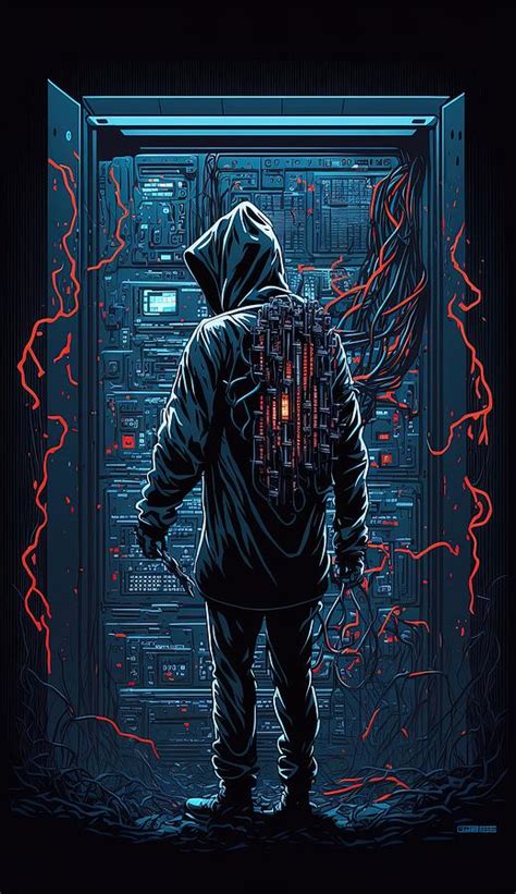 A Hacker Breaking In The Server Room Digital Art by Damien Adam - Fine Art America