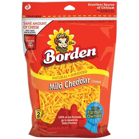 Borden Mild Cheddar Shredded Cheese (8 oz) - Instacart