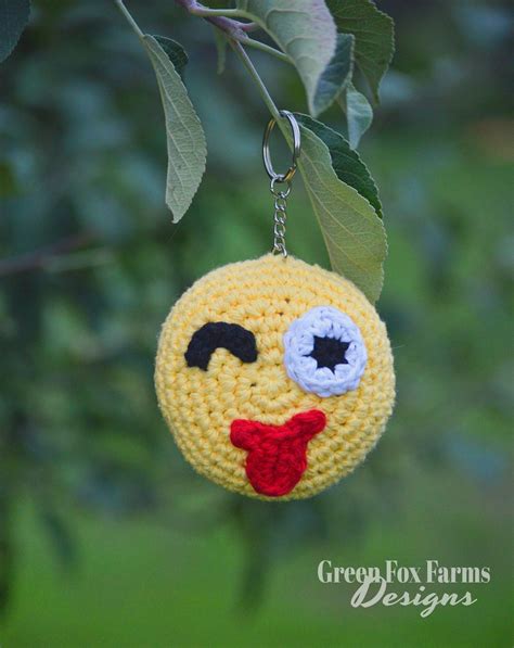 Crochet Emoji Keychain - Pattern Release! • Green Fox Farms Designs