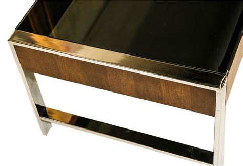 Mid Century Chrome Smoked Glass Coffee Table Milo Baughman Style - Mary Kay's Furniture