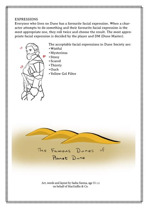 This delightful fan-made Dune role-playing game is only one page ...