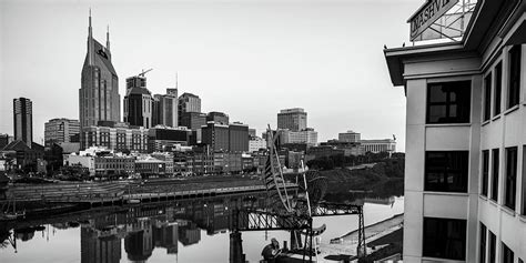 Nashville Skyline Panorama in Black and White Photograph by Gregory Ballos | Pixels