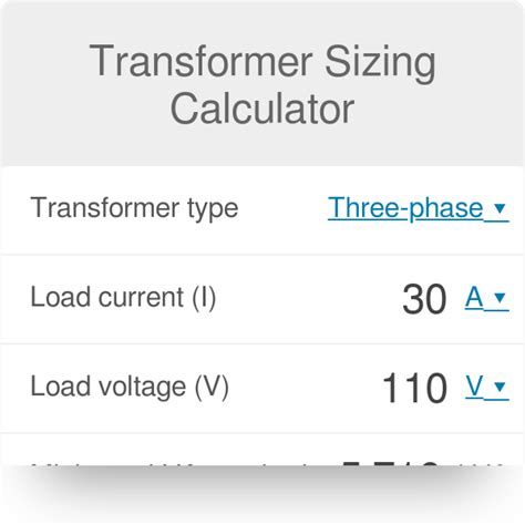 Current Transformer Sizing Chart