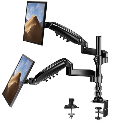 Adjustable Dual Monitor Stand for 17-32 inch Screens, Gas Spring Double ...