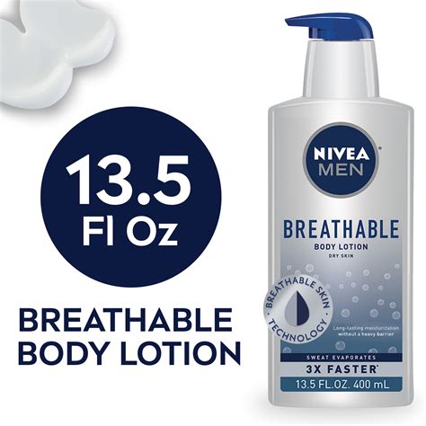 NIVEA MEN Breathable Body Lotion, 13.5 Fl Oz Bottle - Walmart.com