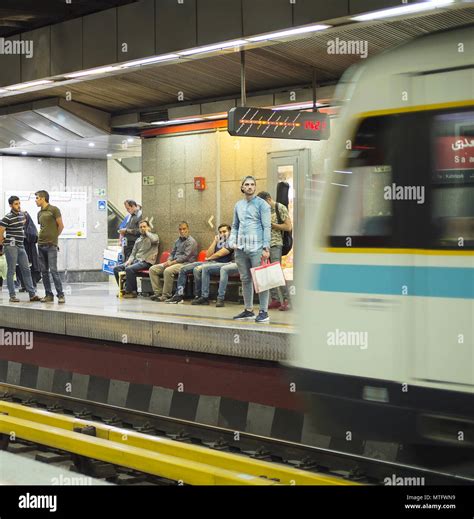 TEHRAN, IRAN - MAY 20, 2017: People at Tehran metro station. The metro ...