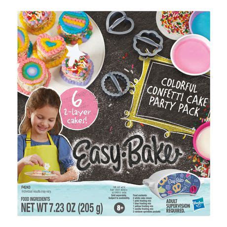 Easy-Bake Colorful Confetti Cake Mix Party Pack, Ultimate Oven Toy Refill, Makes 6 Two-Layer ...