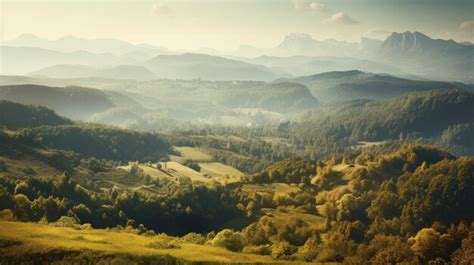 Premium AI Image | Beautiful scenic landscapes with mountains in Europe Generative AI