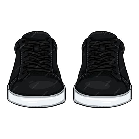 Premium Vector | Vector cartoon black sneakers smart casual shoes illustration