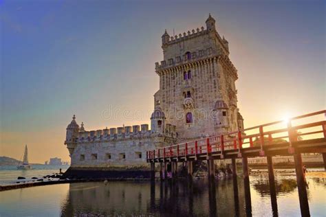 Lisbon, Belem Tower at Sunset Stock Image - Image of defense, dusk: 117185311