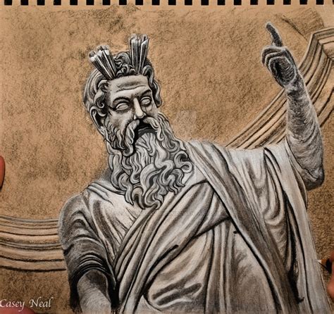 Statue Of Zeus Charcoal Drawing by CaseyNealArtwork on DeviantArt