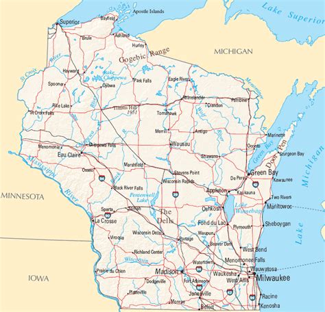 Wisconsin Map | Map of Wisconsin