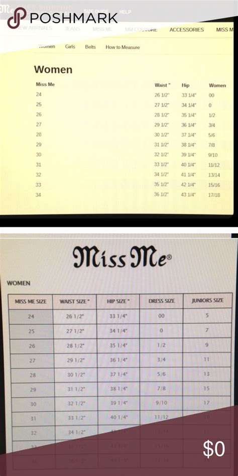 Miss Me size chart | Miss me size chart, Miss me, Miss