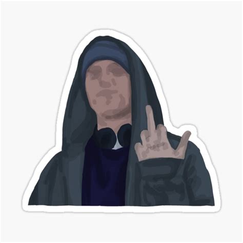 "Eminem slim shady marshal Mathers flipping off fuck you" Sticker for ...