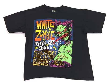 Vintage 90s WHITE ZOMBIE Astro Creep 1995 Tour Concert Shirt Green Creature Version - Etsy