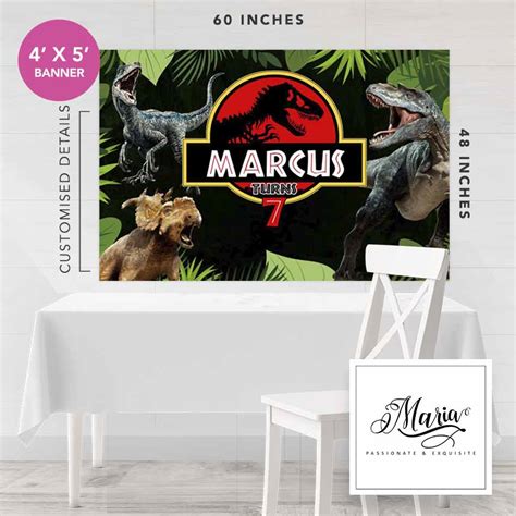 Jurassic Park Birthday Banner Personalized Party Decor review and price