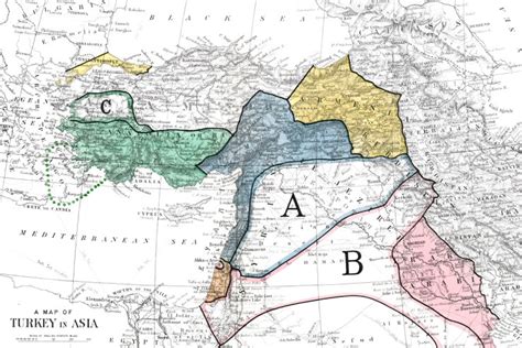 Sykes-Picot Agreement map – Never Was