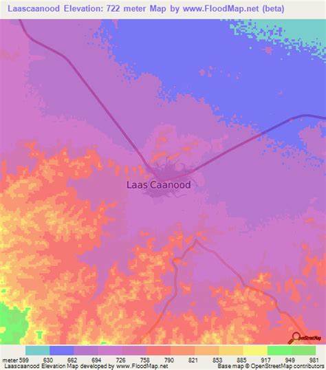 Elevation of Laascaanood,Somalia Elevation Map, Topography, Contour