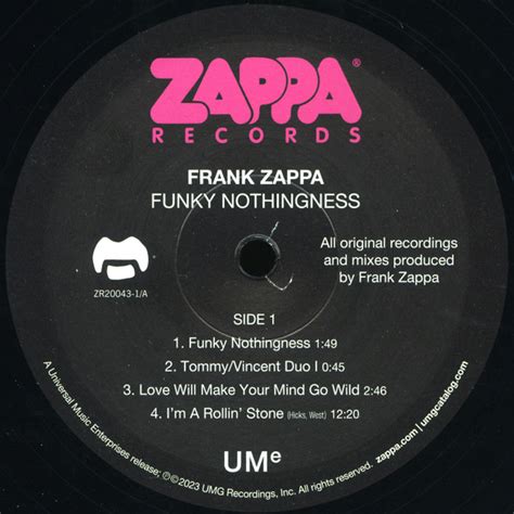 Funky Nothingness, Frank Zappa’s New 180g 2LP Set of Unreleased Studio Sessions, Traces His 1970 ...