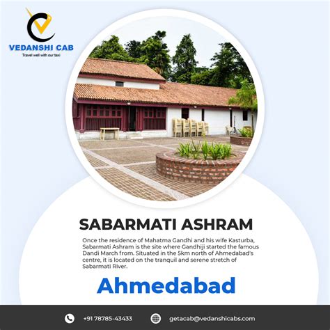 Sabarmati Ashram Ahmedabad | Vedanshicabs | Call On +91 7878543433