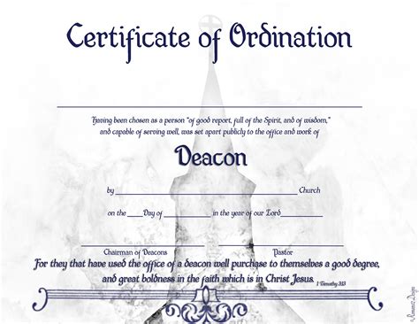 Deacon Ordination Certificate PDF Printable - Etsy