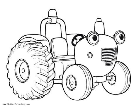 Tractor Coloring Pages Cartoon Face - Free Printable Coloring Pages