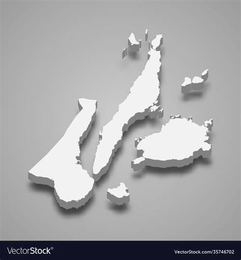 3d isometric map central visayas is a region Vector Image